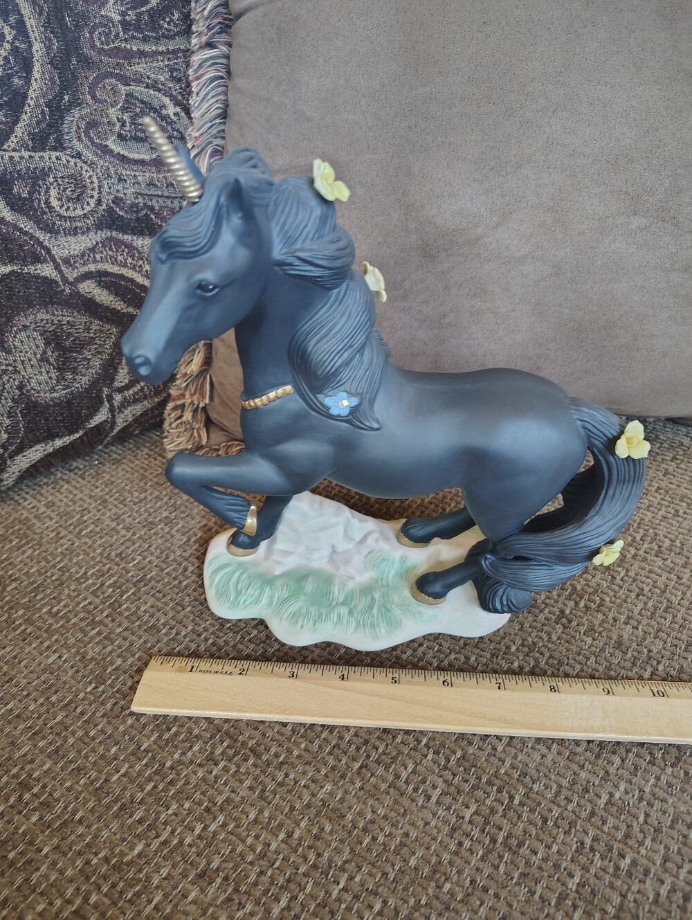 VTG Princeton Gallery Lovess Magic Black Unicorn Porcelain Figurine 1994